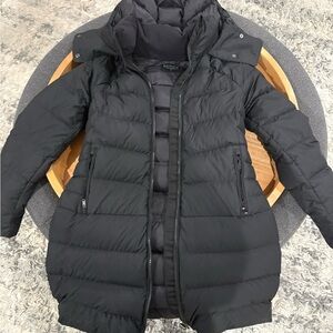 Athleta Black Puffer Jacket: Mid-Thigh